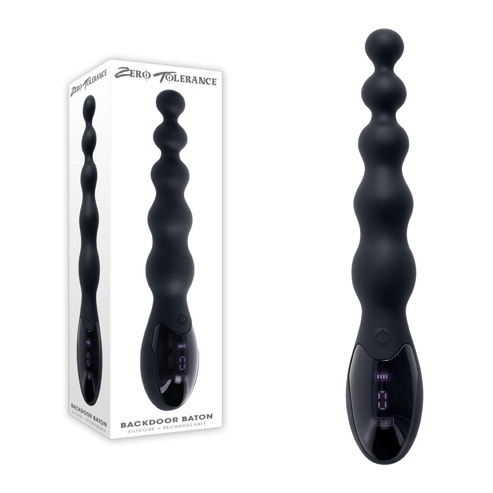 Zero Tolerance BACKDOOR BATON - Black 24 cm USB Rechargeable Vibrating Anal Beads-ZE-RS-5155-2