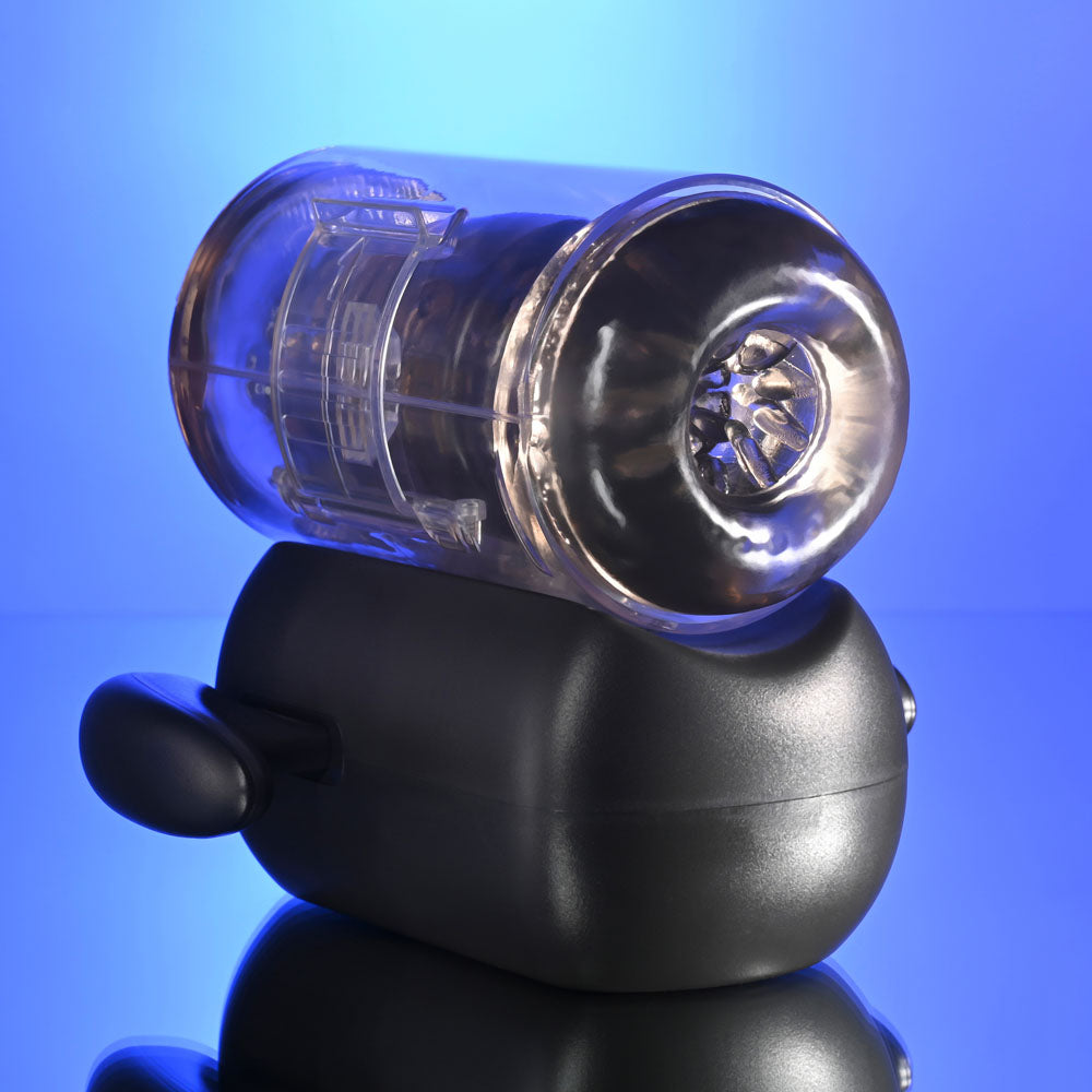 Zero Tolerance HOLD ME TIGHT - Black USB Rechargeable Vibrating Auto Stroker with Phone Holder-ZE-RS-6817-2