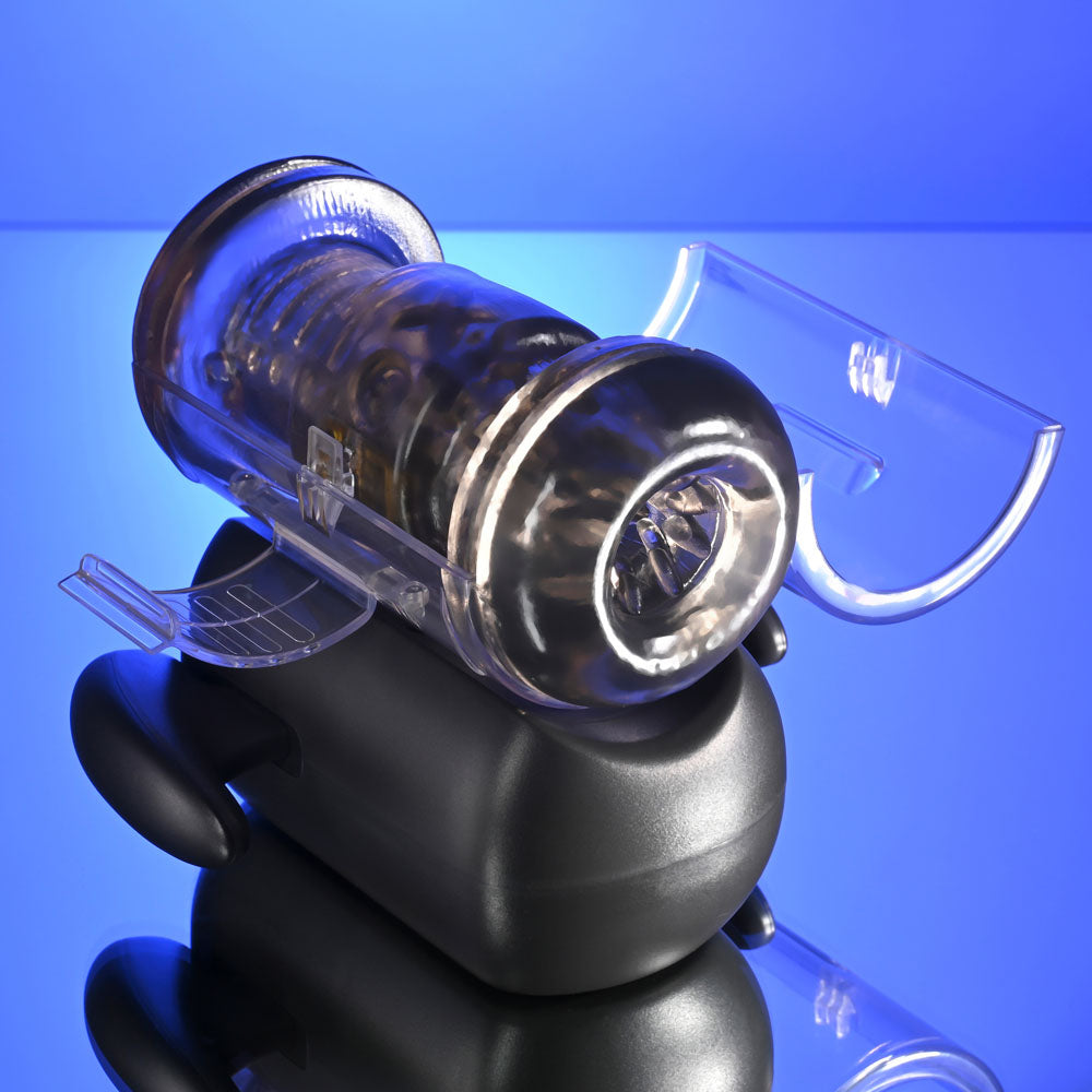 Zero Tolerance HOLD ME TIGHT - Black USB Rechargeable Vibrating Auto Stroker with Phone Holder-ZE-RS-6817-2