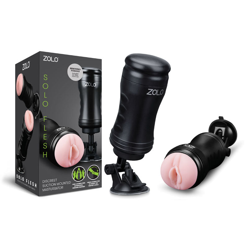 Zolo Solo Flesh - Flesh Vagina Stroker with Suction Base - ZO-6017