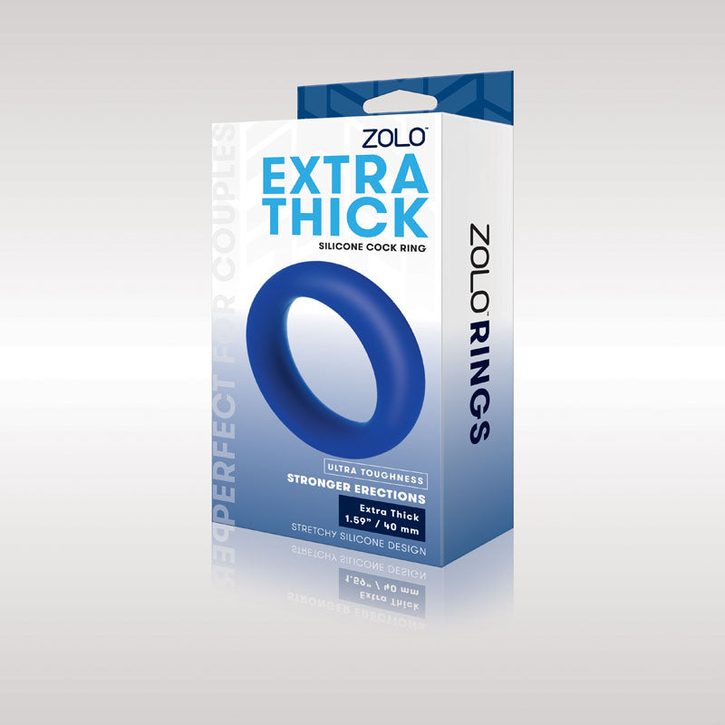 Zolo Extra Thick Silicone Cock Ring - Blue 40 mm Cock Ring-ZO-6034