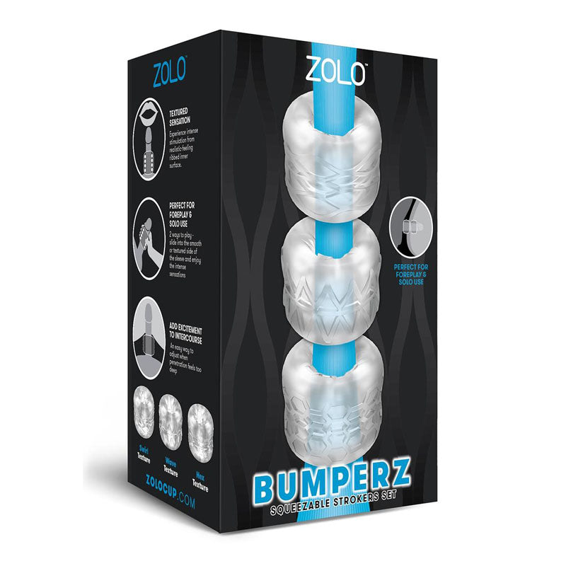 Zolo Bumperz - Clear Mini Blowjob Stroker Set-ZO-6044