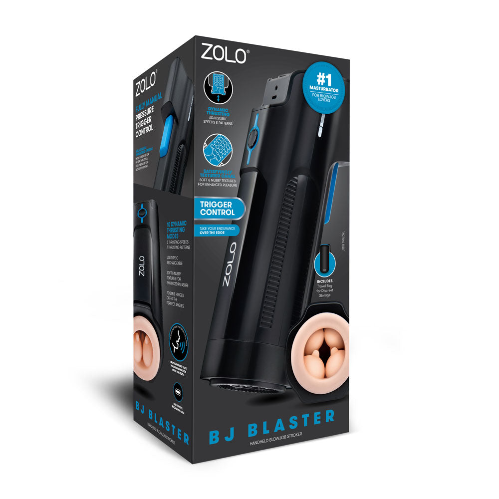 Zolo BJ Blaster - USB Rechargeable Vibrating & Thrusting Masturbator-ZO-6059