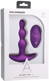 BEADED VIBE - Rechargeable Silicone Anal Plug With Remote - Purple