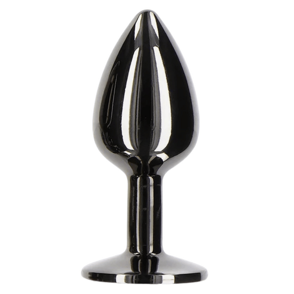 Butt Plug With Diamond Jewel S (Black)-17116-BLACK