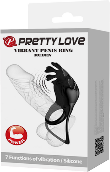 Rechargeable Vibrating Cock Ring Ruben (Black)