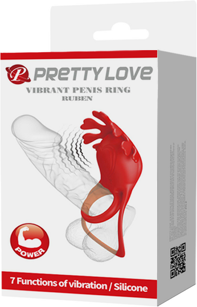 Rechargeable Vibrating Cock Ring Ruben (Red)