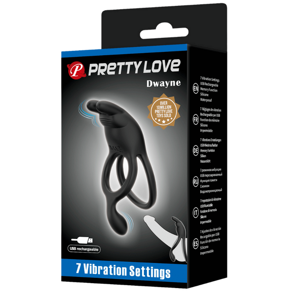 Rechargeable Dwayne Cockring (Black)-BI-210335