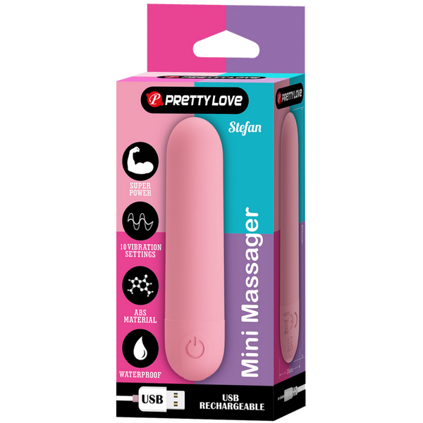 Stefan - Rechargeable Mini Massager (Pink)-BI-300085-3