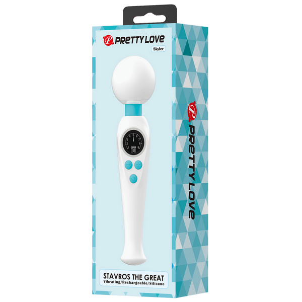 Rechargeable Wand - Skyler (White/Blue)-BW-055016LED-3