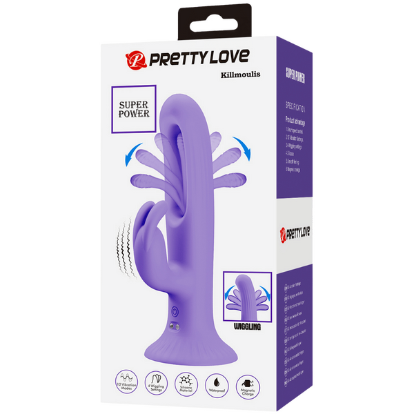 Killmoulis - Vibrating / Wiggling Rabbit Vibe (Purple)-BW-500064