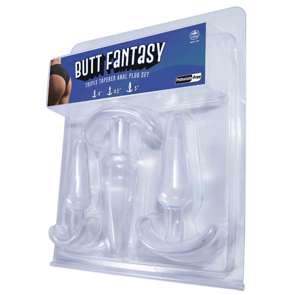 Butt Fantasy - Triple Tapered Anal Plug Set (Clear)