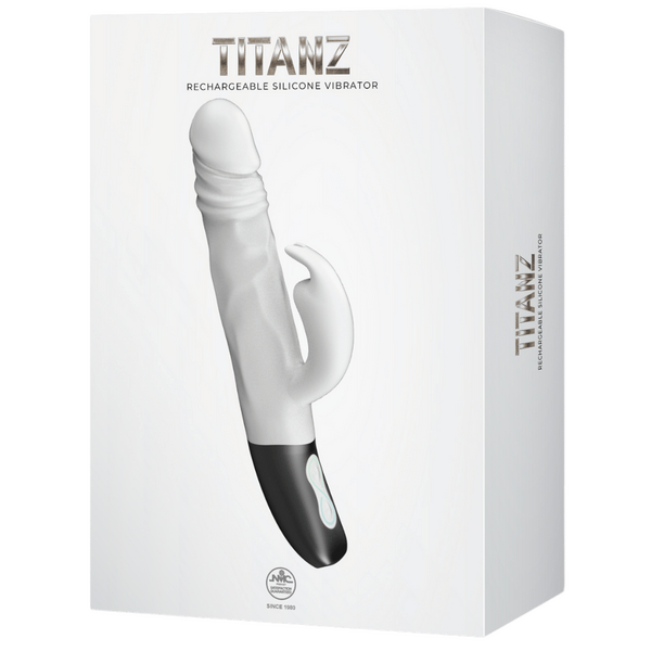 Rotating Rabbit Rechargeable Silicone Vibrator (White)