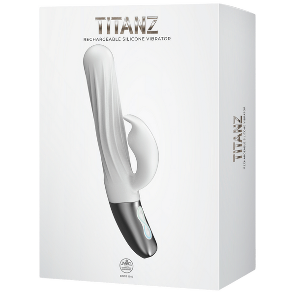 Thrusting Rabbit Rechargeable Silicone Vibrator (White)