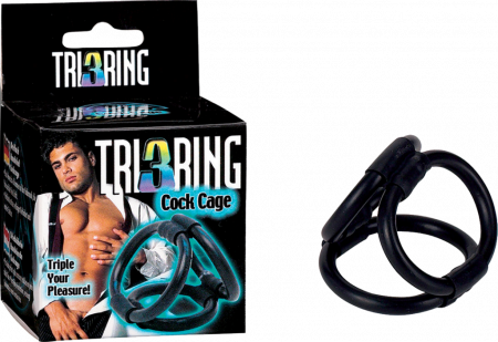 Tri Ring 3 Cock Cage (Black)