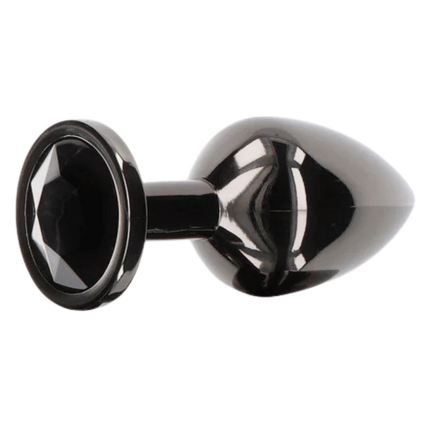 Butt Plug With Diamond Jewel S (Black)-17116-BLACK