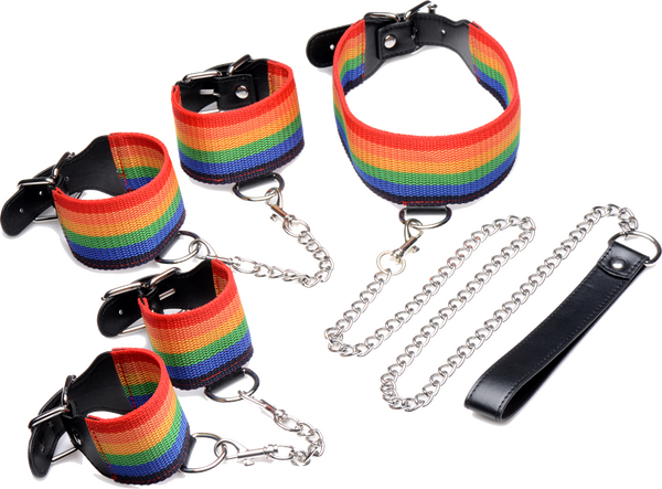 Kinky Pride Rainbow Bondage Set