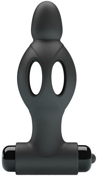 Silicone Vibrating Anal Plug (Black)