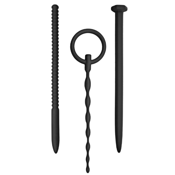 Silicone Urethal Sounding Kit - Nail (Black)