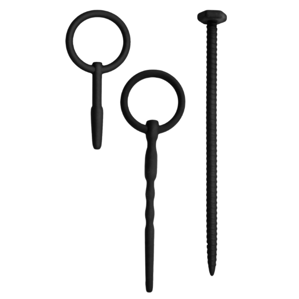 Silicone Urethal Sounding Kit - Screw (Black)