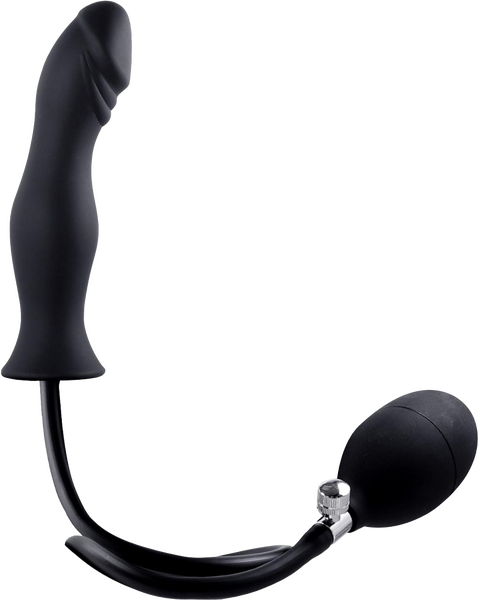 Inflatable Penis Plug with Pumps (Black)