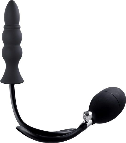 Inflatable Ribbed Plug with Pumps (Black)