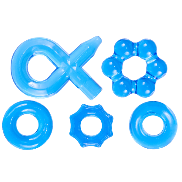 Hardcore Powerful Cockring Set (Blue)