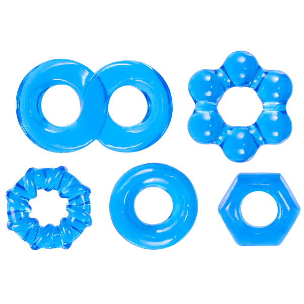 Hardcore Powerful Cockring Set (Blue)