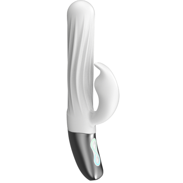 Thrusting Rabbit Rechargeable Silicone Vibrator (White)