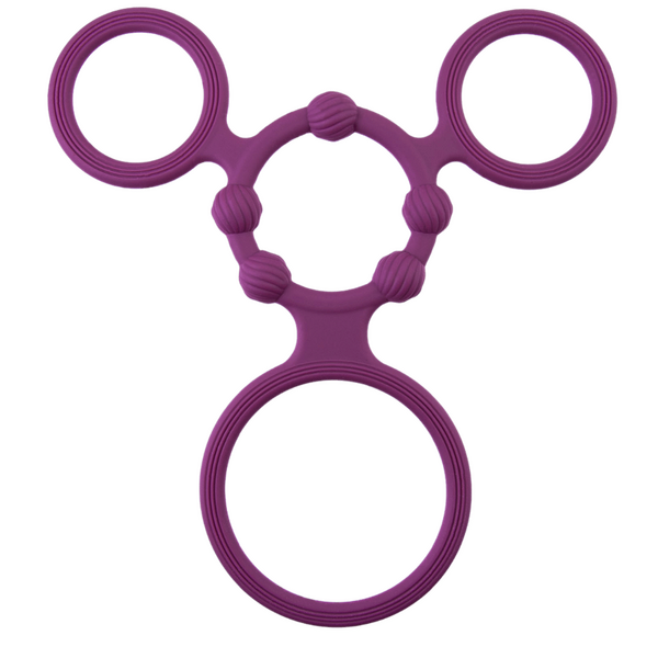 Triple Ring With Ball Stretcher (Purple)