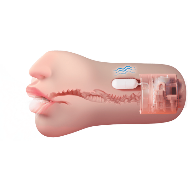 Suction Kiss - Sucking & Vibrating Mouth (Flesh)-AMO-M-010