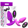 Rotating & Vibrating Silicone Butt Plug w/ Remote (Purple)