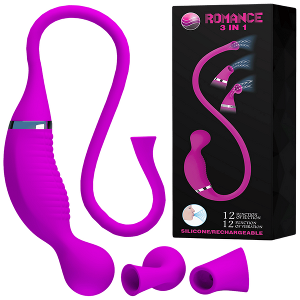 Rechargeable Romance 3in1 Vibrator (Purple)-BI-014446 (MC25)