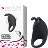 Rechargeable Rabbit Vibrator Cockring (Black)-BI-210152
