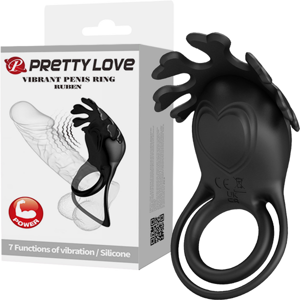 Rechargeable Vibrating Cock Ring Ruben (Black)