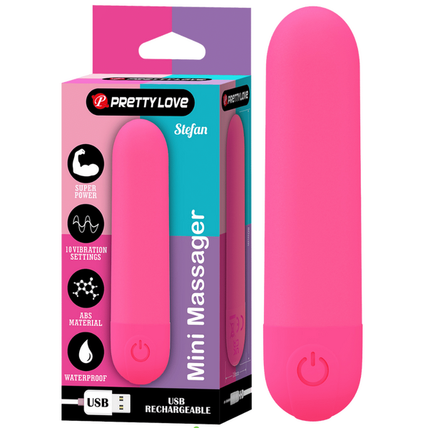 Stefan - Rechargeable Mini Massager (Neon Pink)-BI-300085-2