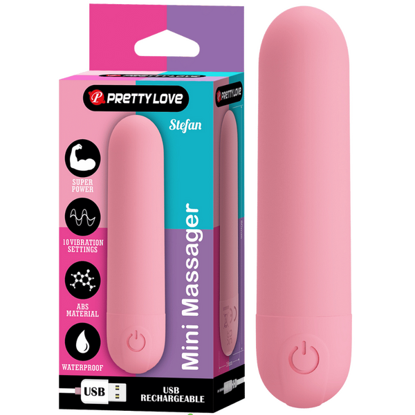 Stefan - Rechargeable Mini Massager (Pink)-BI-300085-3