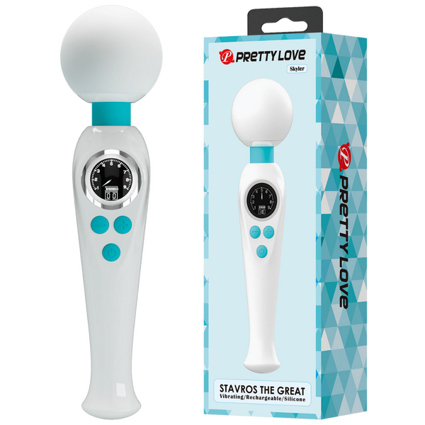Rechargeable Wand - Skyler (White/Blue)-BW-055016LED-3