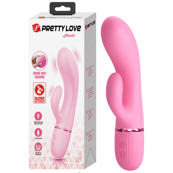 Super Soft Silicone Dual Motor Marski (Pink)-BW-500059