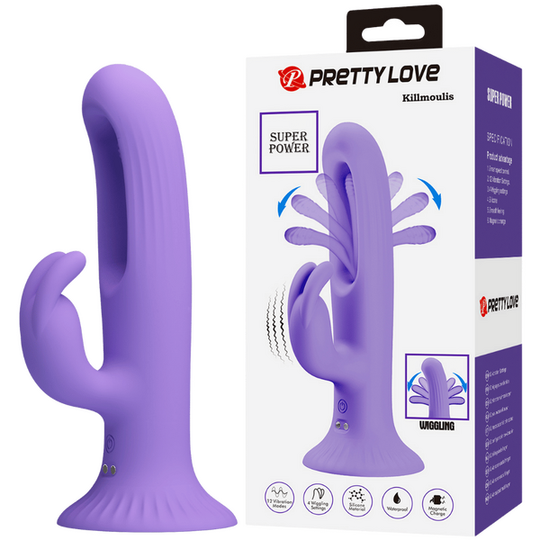 Killmoulis - Vibrating / Wiggling Rabbit Vibe (Purple)-BW-500064