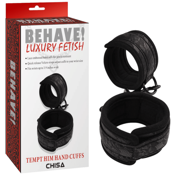 Tempt Him Hand Cuffs (Black)