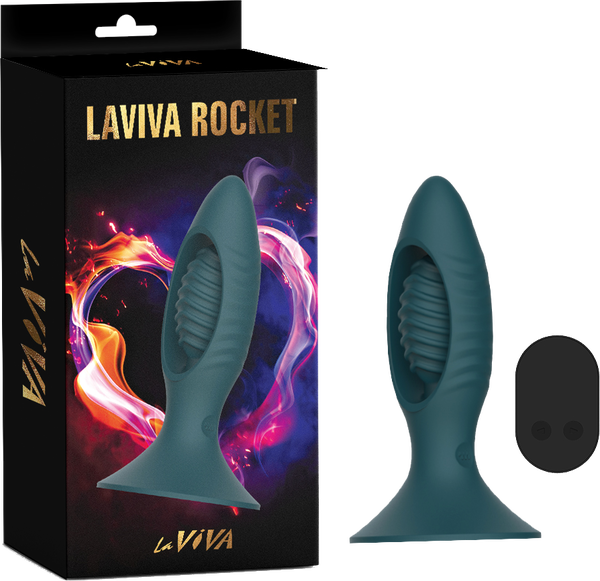 Rocket Butt Plug With Remote Control (Teal)