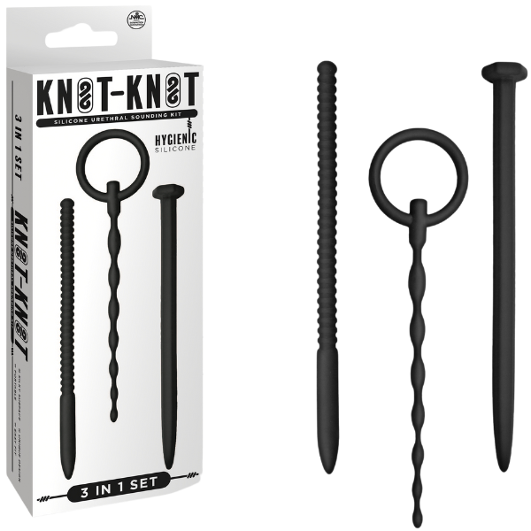 Silicone Urethal Sounding Kit - Nail (Black)