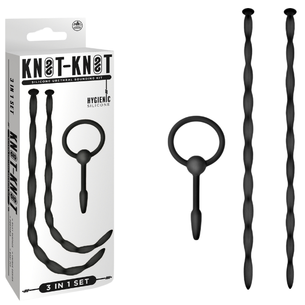 Silicone Urethal Sounding Kit - Twist (Black)