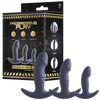 3-In-1 Silicone Anal Plug Set (Black)-FKS026A000-010