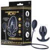 Inflatable Silicone Anal Plug With Plug (Black)-FNS075A000-010