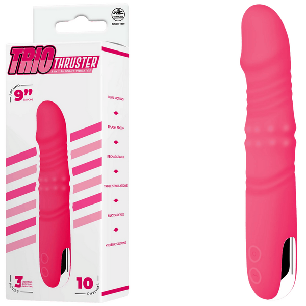 3 in 1 Silicone Vibrator (Pink)