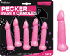 Bachelorette Pecker Party Pink Candles 5pk