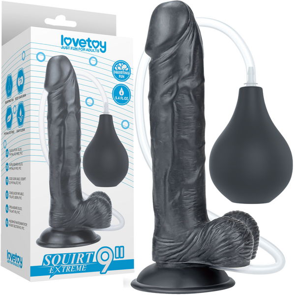 9&#039;&#039; Squirt Extreme Dildo (Black)