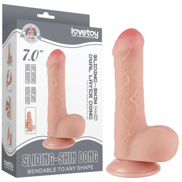 7'' Sliding Skin Dual Layer Dong (Flesh)-LV317201